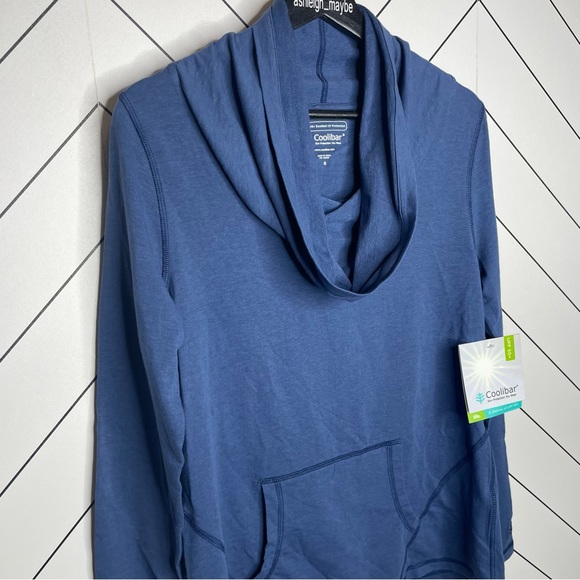 Coolibar | Cowl Neck Long Sleeve Pullover Sun Protection Top Blue Size Small NWT - Picture 3 of 9